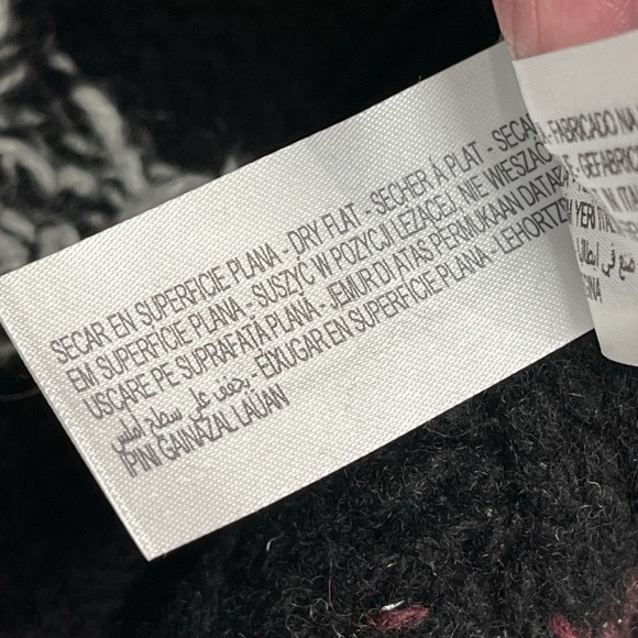 Zara Sweater XL Dark Multi Stripe Heavy Knit Wool Blend Mock Neck Oversized - Picture 16 of 16